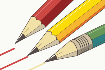  Colorful pencils, oversized, vibrant colors, sharp points, macro photography, white background, artistic supplies, primary colors, wooden texture, realistic rendering, high contrast, studio lightin