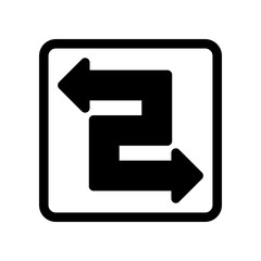 Black Double Arrow Symbol Icon Representing Bidirectional Navigation