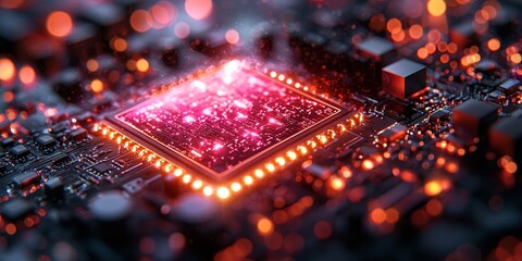 Obraz premium Quantum Machine Learning Chip 