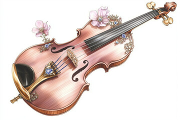 Obraz premium violin isolated on white background