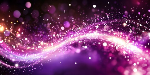 Obraz premium Purple Pink Sparkling Glitter Festive Background Design wave flow light shine magic shiny