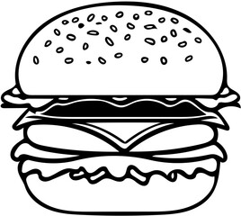 hamburger vector illustration silhouette on a white background