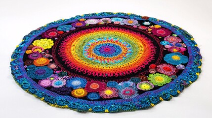 colorful crochet mandala design for home decor inspiration