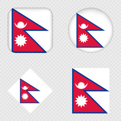 Obraz premium Nepal Flag Icons Pack. Vector illustration.
