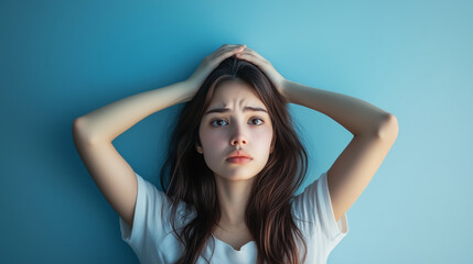 Fototapeta premium 女性の悩み、苦痛、孤独のイメージ。