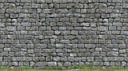 Fototapeta premium Stone Wall Texture Background with Detailed Rock Work and Natural Weathered Gray Tones
