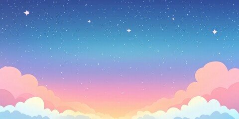 A mesmerizing twilight canvas, where deep azure meets twinkling cerulean stars, scattered like jewels across an endless celestial expanse