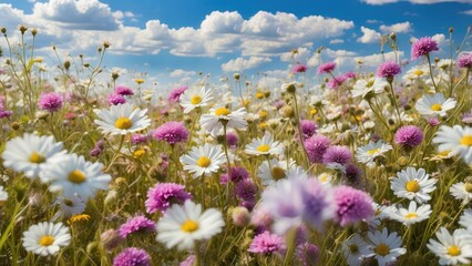 "Panoramic Spring Meadow with Blooming Flowers" © NafisaNajmin