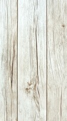 Naklejka premium Rustic whitewashed wooden planks with natural grain texture and knots creating farmhouse style background pattern for interior design projects.