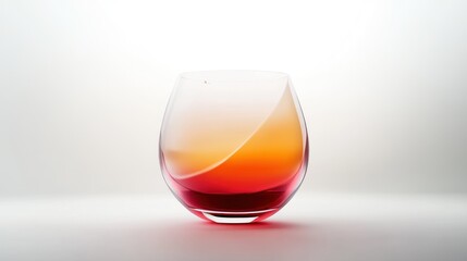 Gradient-colored drink in glass, studio shot, white background, advertising