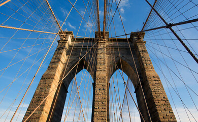 Brooklyn bridge ,wide range low angle with good weather