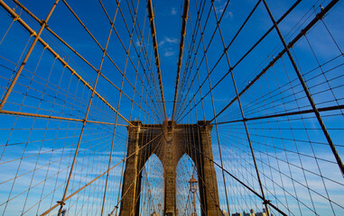 Obraz premium Brooklyn bridge ,wide range low angle with good weather