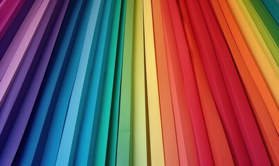 Rainbow palette of colorful strips used for color swatches in an industrial setting