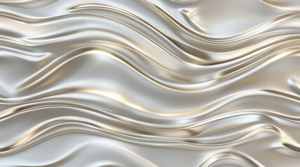Fototapeta premium Sleek silver waves create smooth, flowing texture, perfect for backgrounds or design elements. reflective surface adds modern touch to any project