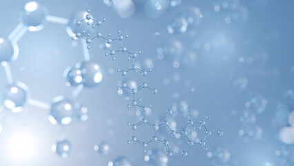 golcadomide molecular structure 3d, antineoplastic agent structural chemical formula view from a microscope