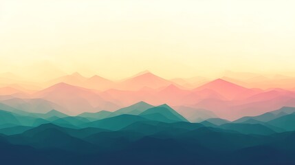 Obraz premium Abstract Mountain Range Sunrise Landscape