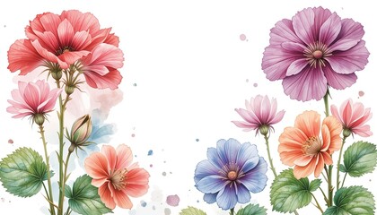 Fototapeta premium Colorful floral arrangement nature digital illustration vibrant close-up gigapixel