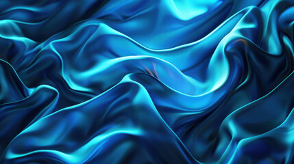 Fototapeta premium Sleek blue fabric waves create mesmerizing texture, showcasing depth and movement. rich tones evoke sense of luxury and elegance, perfect for various design applications