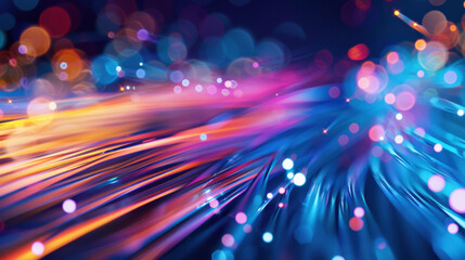 Fototapeta premium Vibrant abstract background with colorful light trails and bokeh effects, creating dynamic and energetic atmosphere. Perfect for digital art and design projects