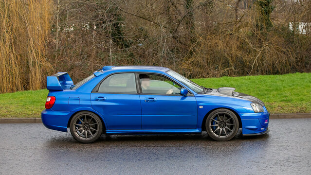 2003 blue Subaru Impreza wrx sti car