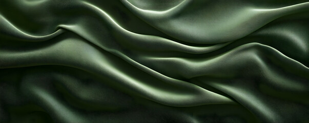 Obraz premium Draped green silk fabric. Design texture
