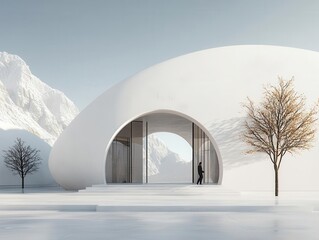 Architect designing an underground Easter eggshaped research facility