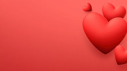 Three Dimensional Red Hearts on a Red Background for Valentine's Day Celebration