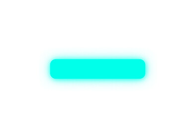 Glowing neon light rectangle button. Rounded blue neon shape on a transparent background. Neon frame for your design