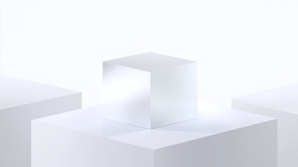Obraz premium White Cube Display Minimalist Product Presentation