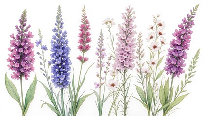 Naklejka premium Floral arrangement nature digital art bright colors close-up gigapixel cgi