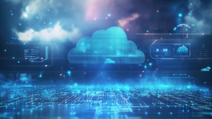 Hyper-modern weather control center with advanced climate technology. Generative AI