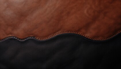 Dual-Toned Premium Leather Texture with Stitched Seam Detail for Luxury Fashion and Accessories