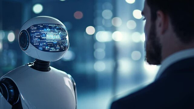 Cutting-edge AI systems integrated into a sleek, contemporary office setting.