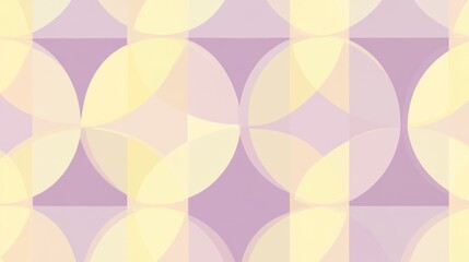 Abstract pastel geometric pattern with overlapping circles and squares.
