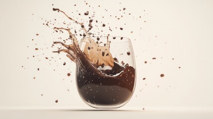 Coffee splash in a glass. (1)