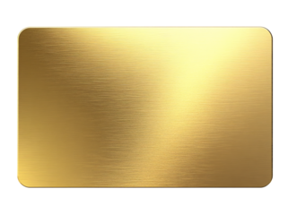 Gold card, rectangular shape, transparent background