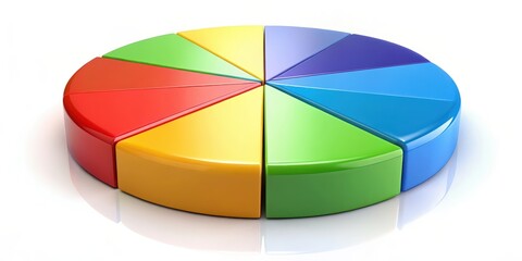 Obraz premium Colorful Pie Chart on White Background