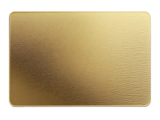 Gold card, rectangular shape, transparent background