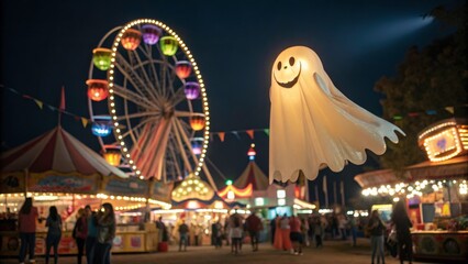 Laughing Ghost at a Festive Carnival