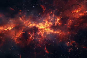 Fototapeta premium Beautiful red galaxy. Generative AI