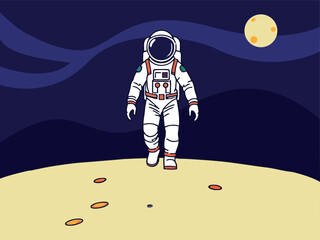 An astronaut walking on mars