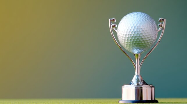 Shining Golf Tournament Trophy Gleaming Under Lights