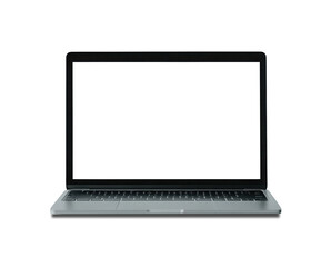 Modern laptop isolated on transparent background. PNG. Front view