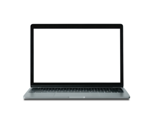 Modern laptop isolated on transparent background. PNG. Front view