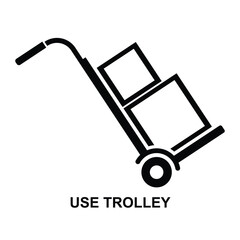 Use trolley icon isolated on background vector illustration.