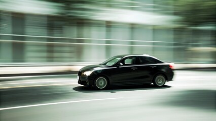 Stylish Blurry Car Desktop Wallpaper with a Sleek and Mysterious Aesthetic