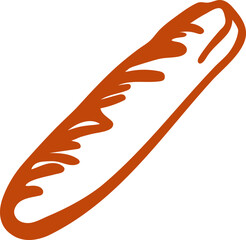 Baguette Hand drawn Illustration Food