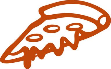 Slice of Pizza Hand drawn Illustration Food