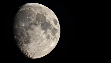 Fototapeta premium Stunning Realistic Zoomed-in Photograph of the Moon, Showcasing Incredible Lunar Details