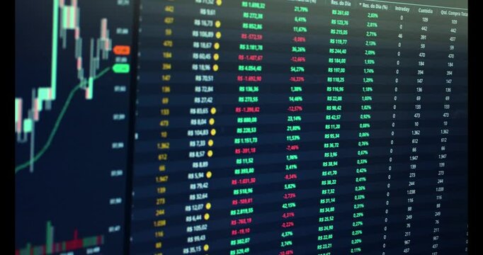 stock market graph in a green day